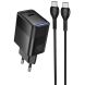 Сетевое зарядное устройство Hoco CS113A Lounge PD40W (Type-C) + кабель Type-C to Type-C - Black (995667B). Фото 1 из 5