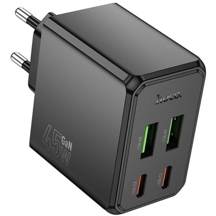 Сетевое зарядное устройство Hoco CS18A PD45W 2C+2U - Black: фото 2 из 8
