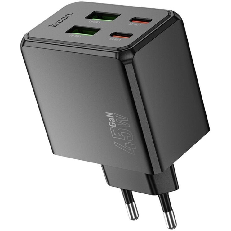 Сетевое зарядное устройство Hoco CS18A PD45W 2C+2U - Black: фото 3 из 8