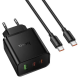 Мережевий зарядний пристрій Hoco N75 GaN 65W + QC3.0 (2Type-C + USB) + кабель Type-C to Type-C - Black (995638B). Фото 2 з 7