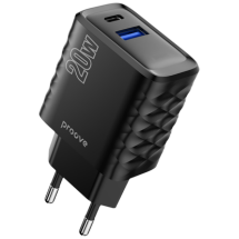 Мережевий зарядний пристрій Proove Speed Surge 20W (USB + Type-C) - Black: фото 1 з 3