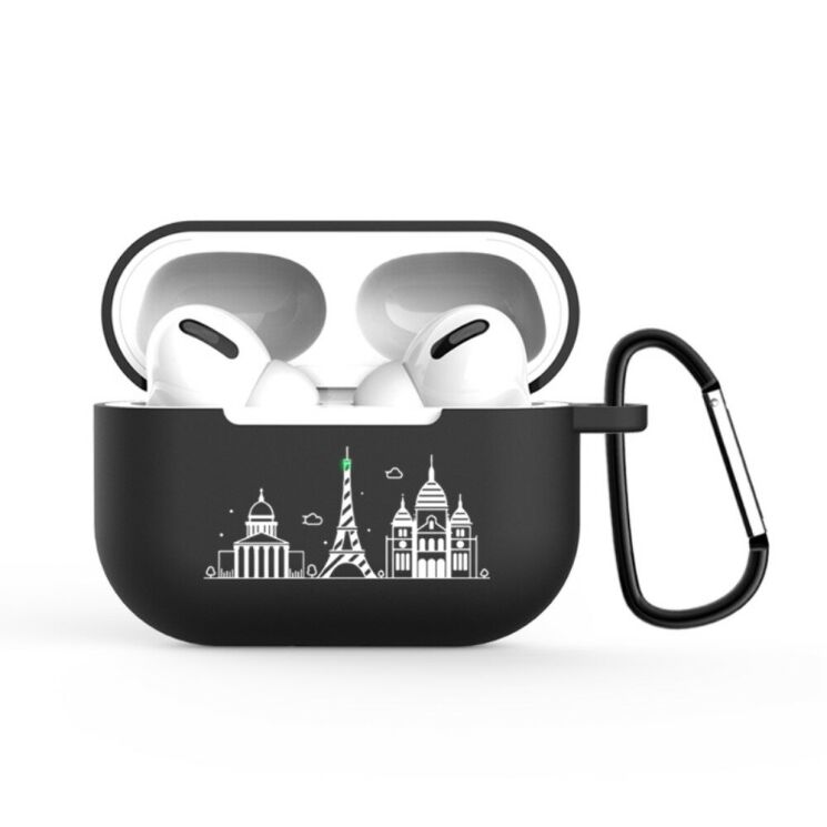 Силиконовый чехол UniCase Black Style для AirPods Pro - Paris Night Scene: фото 1 из 6