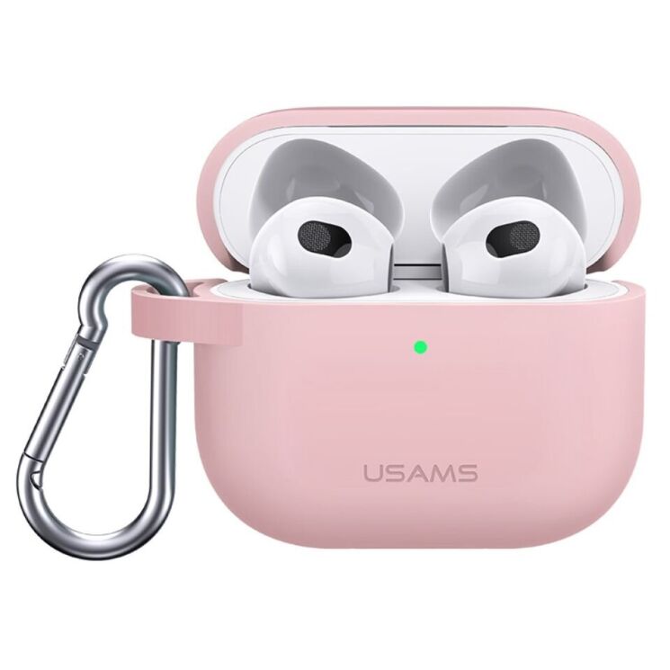 Силиконовый чехол USAMS US-BH741 Silicone Case для Apple AirPods 3 - Pink: фото 1 из 8