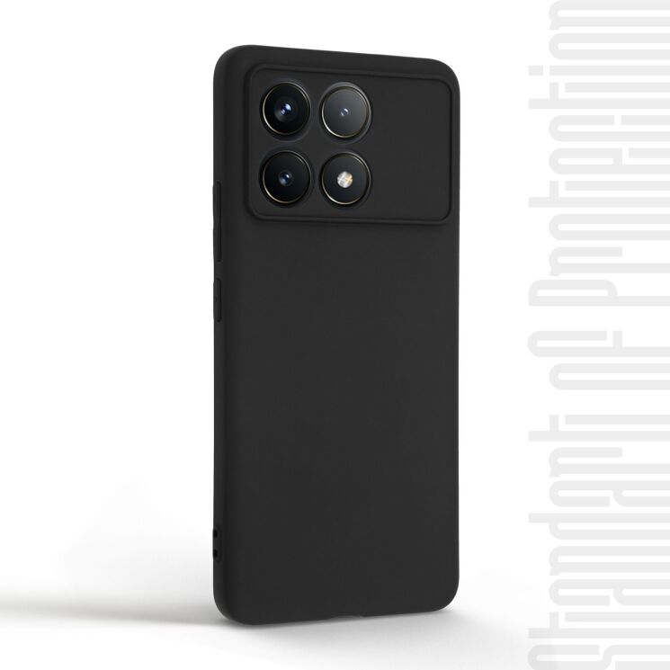 Силиконовый (TPU) чехол ArmorStandart Matte Slim Fit для Xiaomi Poco F6 Pro - Black: фото 2 из 5
