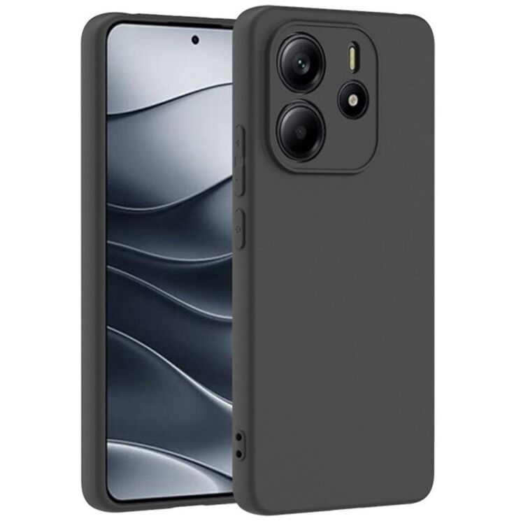 Силиконовый (TPU) чехол Deexe Matte Case для Xiaomi Redmi Note 14 4G - Black: фото 1 из 4