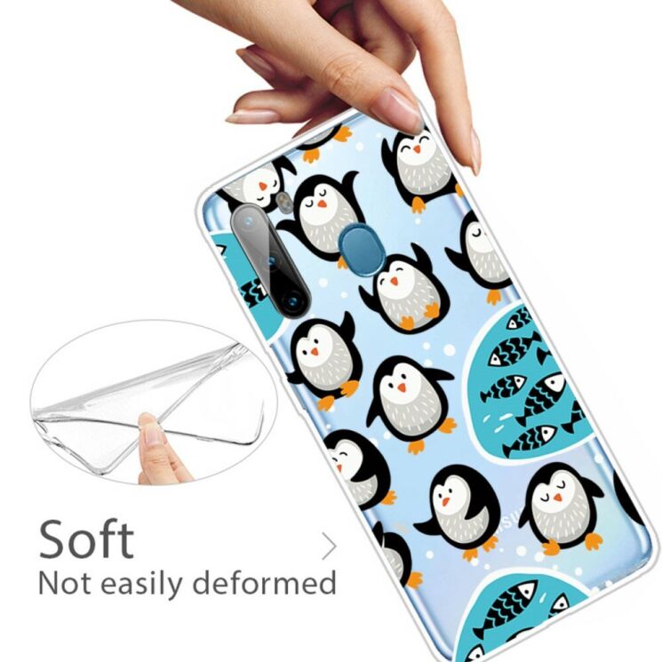 Силіконовий (TPU) чохол Deexe Pretty Glossy для Samsung Galaxy A21 (A215) - Penguin: фото 3 з 4