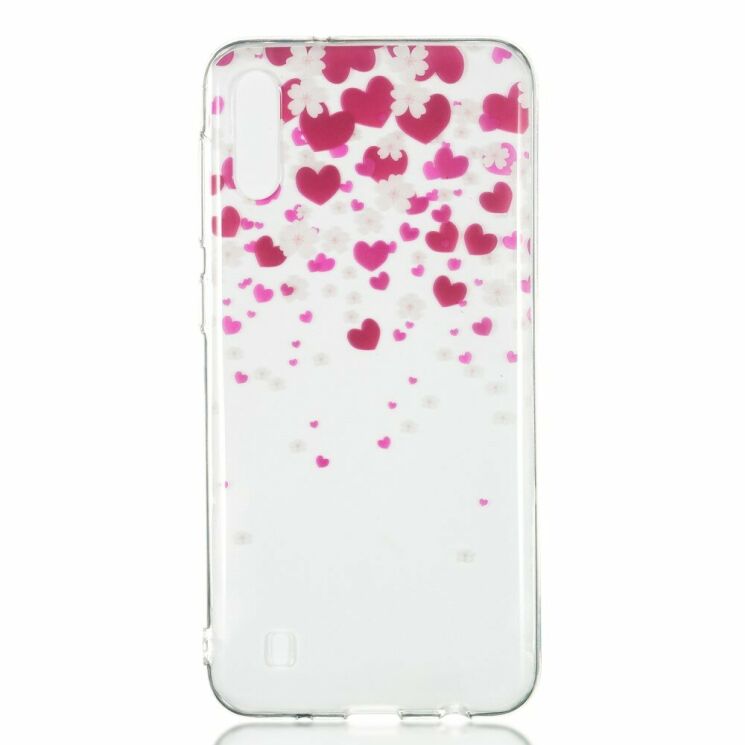 Силиконовый (TPU) чехол Deexe Pretty Glossy для Samsung Galaxy M10 (M105) - Hearts and Flowers: фото 2 из 5