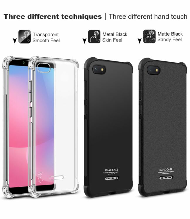 Силиконовый (TPU) чехол IMAK Airbag MAX для Xiaomi Redmi 6A - Matte Black: фото 4 из 9