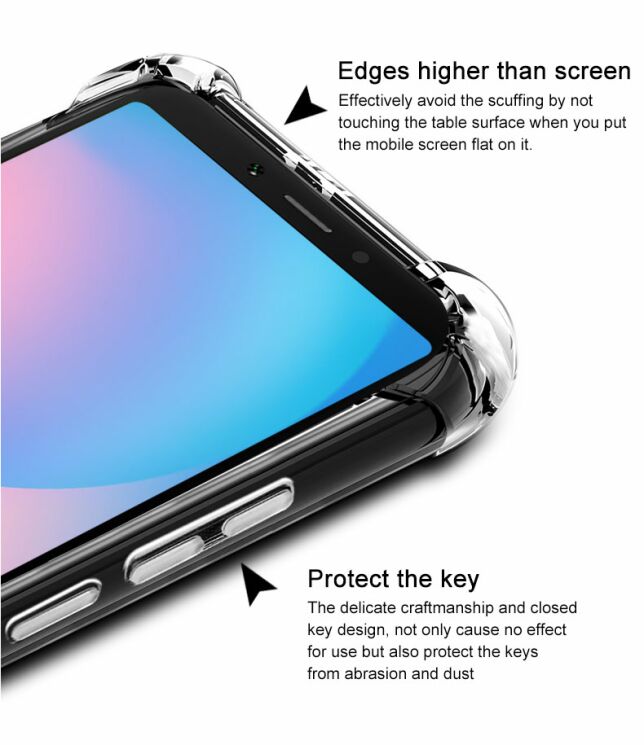 Силиконовый (TPU) чехол IMAK Airbag MAX для Xiaomi Redmi 6A - Matte Black: фото 6 из 9