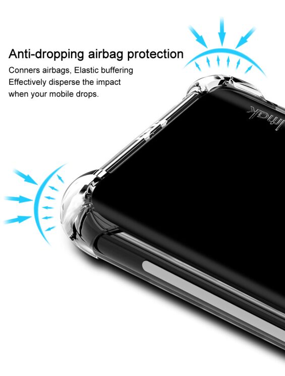 Силиконовый (TPU) чехол IMAK Airbag MAX для Xiaomi Redmi 6A - Matte Black: фото 5 из 9