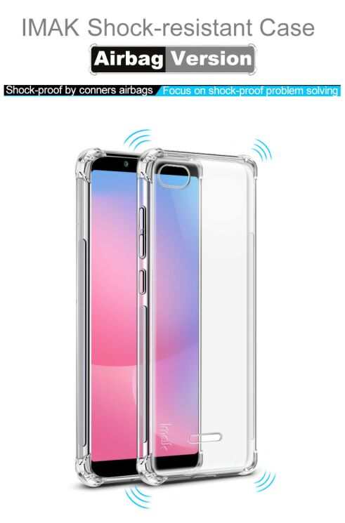 Силиконовый (TPU) чехол IMAK Airbag MAX для Xiaomi Redmi 6A - Matte Black: фото 3 из 9