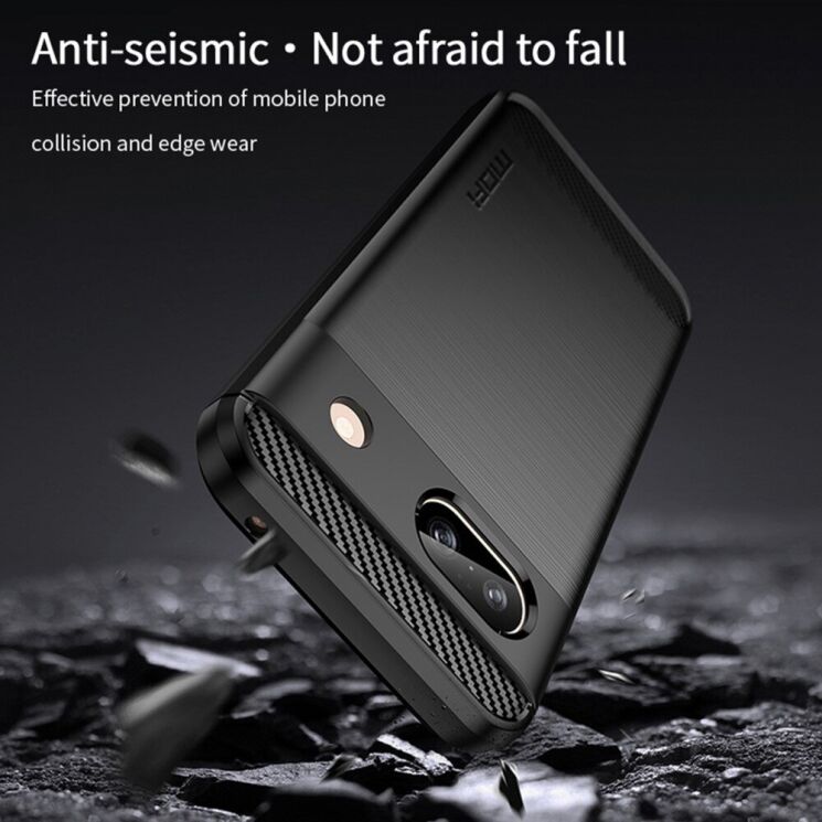 Силиконовый (TPU) чехол MOFI Carbon Fiber для Google Pixel 8A - Black: фото 5 из 9