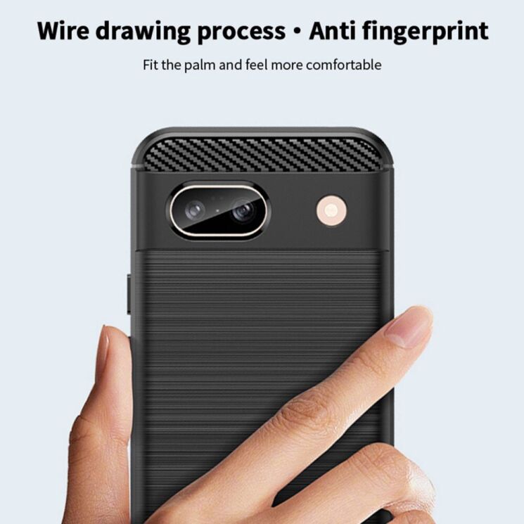 Силиконовый (TPU) чехол MOFI Carbon Fiber для Google Pixel 8A - Black: фото 7 из 9