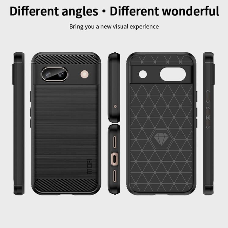 Силиконовый (TPU) чехол MOFI Carbon Fiber для Google Pixel 8A - Black: фото 8 из 9