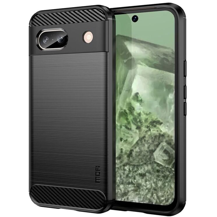 Силиконовый (TPU) чехол MOFI Carbon Fiber для Google Pixel 8A - Black: фото 1 из 9