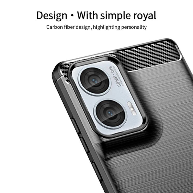 Силиконовый (TPU) чехол MOFI Carbon Fiber для Motorola Edge 50 Fusion - Red: фото 5 из 12