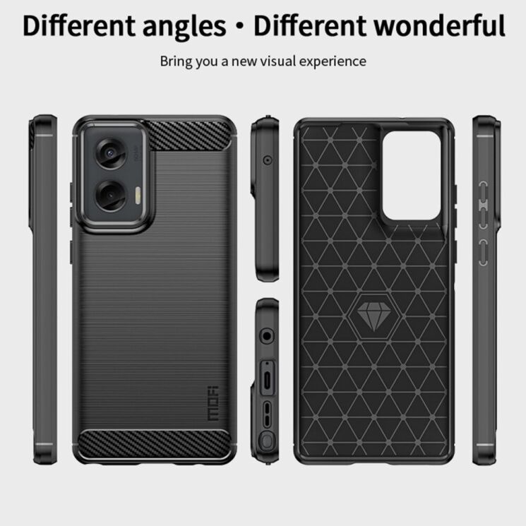 Силиконовый (TPU) чехол MOFI Carbon Fiber для Motorola Edge 50 Fusion - Red: фото 10 из 12
