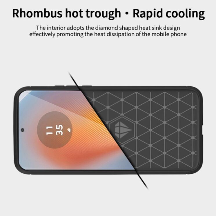 Силиконовый (TPU) чехол MOFI Carbon Fiber для Motorola Edge 50 Fusion - Red: фото 7 из 12