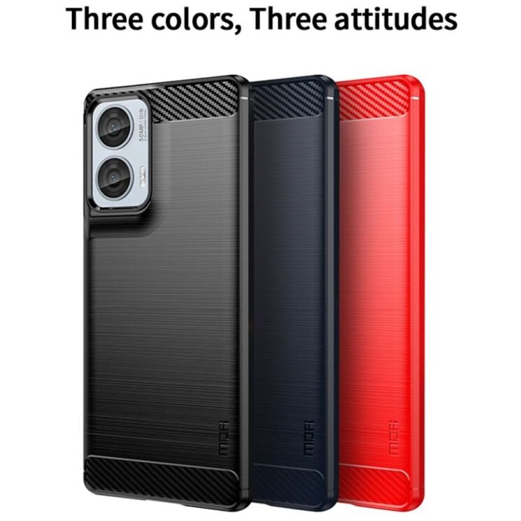 Силиконовый (TPU) чехол MOFI Carbon Fiber для Motorola Edge 50 Fusion - Red: фото 9 из 12