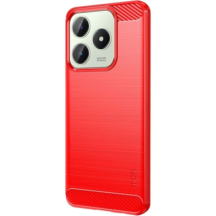Силіконовий (TPU) чохол MOFI Carbon Fiber для Realme C63 / C61 / Note 60x - Red: фото 2 з 9