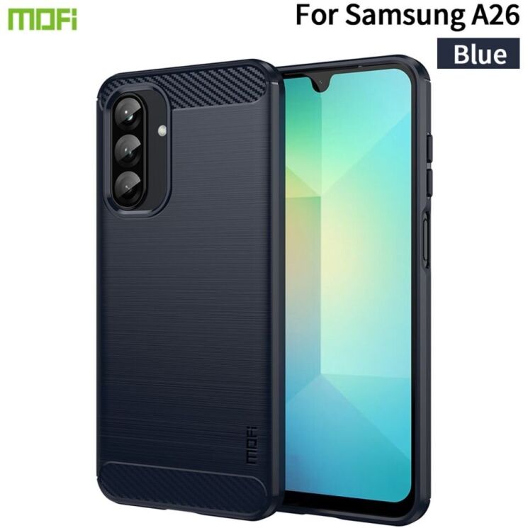 Силиконовый (TPU) чехол MOFI Carbon Fiber для Samsung Galaxy A26 (A266) - Blue: фото 2 из 10