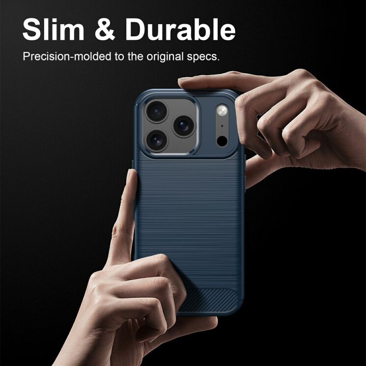 Силиконовый (TPU) чехол UniCase Carbon для iPhone 18 Pro Max - Black: фото 7 из 9