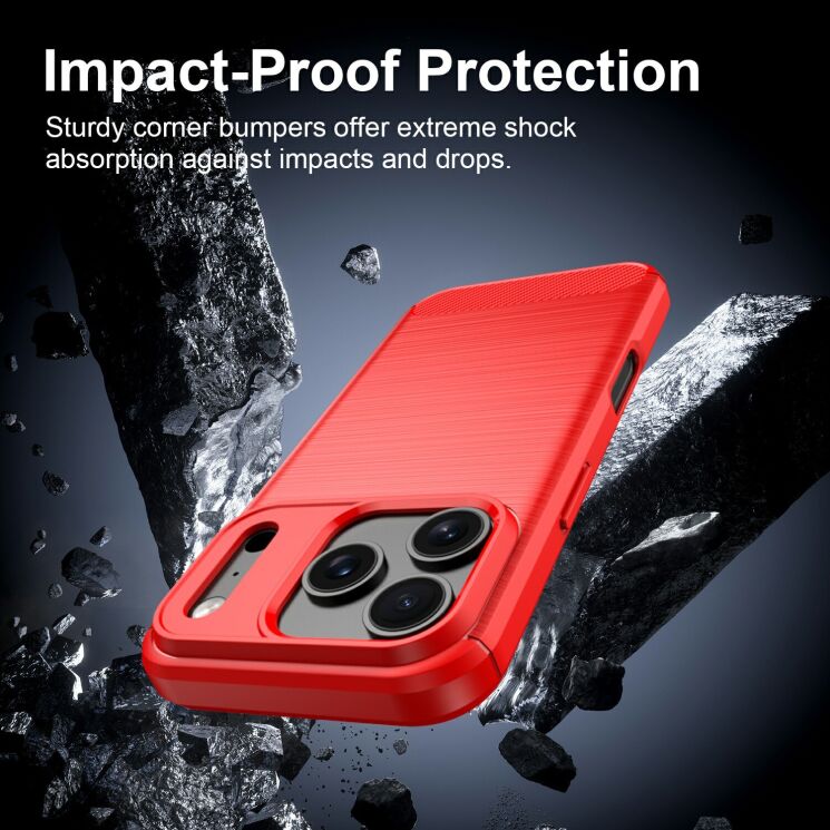 Силиконовый (TPU) чехол UniCase Carbon для iPhone 18 Pro Max - Black: фото 4 из 9