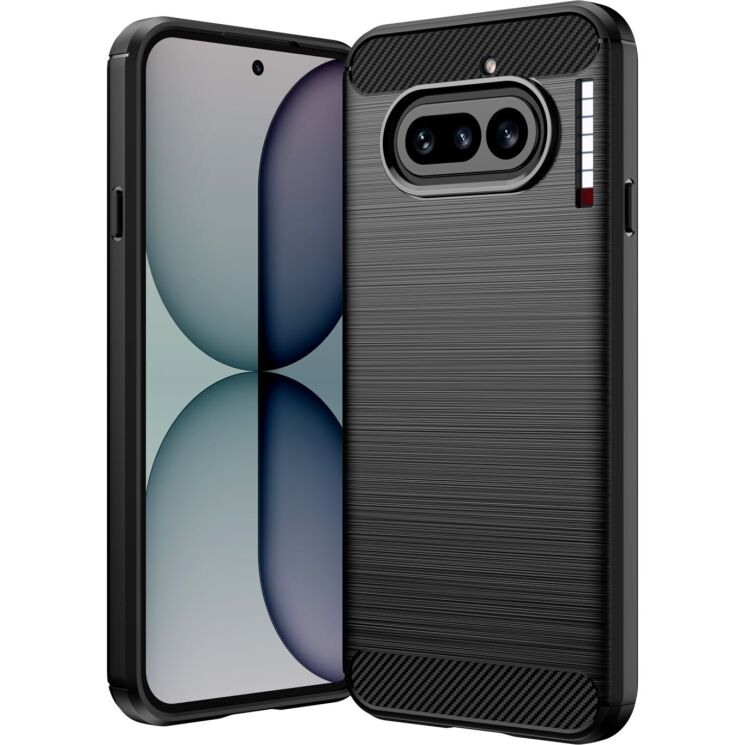 Силіконовий (TPU) чохол UniCase Carbon для Nothing Phone (4a) - Black (411311B) Силіконовий (TPU) чохол UniCase Carbon для Nothing Phone (4a) - Black: фото 1 з 9
