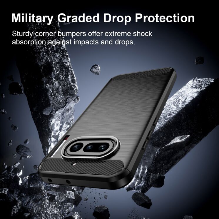 Силіконовий (TPU) чохол UniCase Carbon для Nothing Phone (4a) - Black (411311B) Силіконовий (TPU) чохол UniCase Carbon для Nothing Phone (4a) - Black: фото 4 з 9