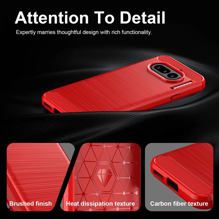 Силіконовий (TPU) чохол UniCase Carbon для Nothing Phone (4a) - Black (411311B) Силіконовий (TPU) чохол UniCase Carbon для Nothing Phone (4a) - Black: фото 6 з 9