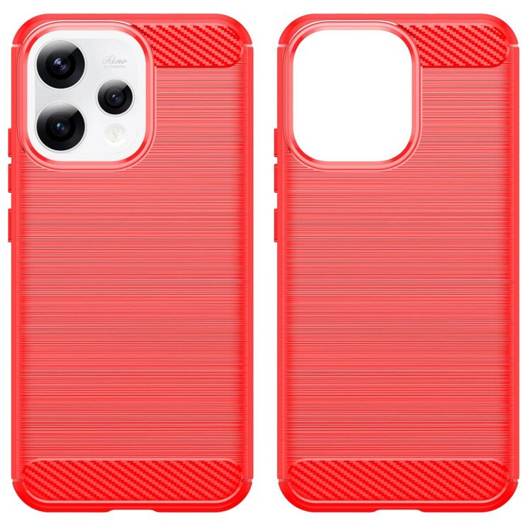 Силіконовий (TPU) чохол UniCase Carbon для OPPO Reno 15 - Red: фото 2 з 8