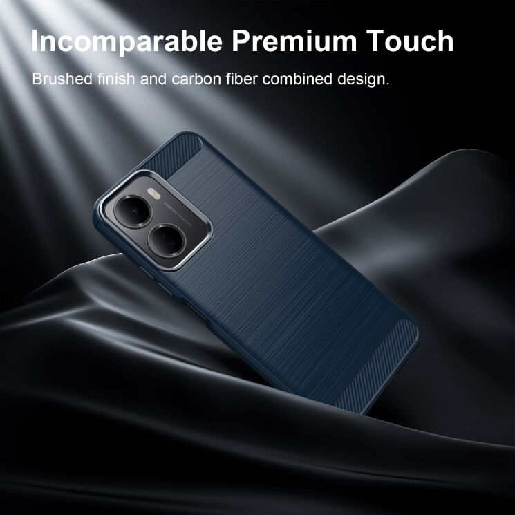 Силіконовий (TPU) чохол UniCase Carbon для Xiaomi Redmi A7 Pro - Blue: фото 8 з 9