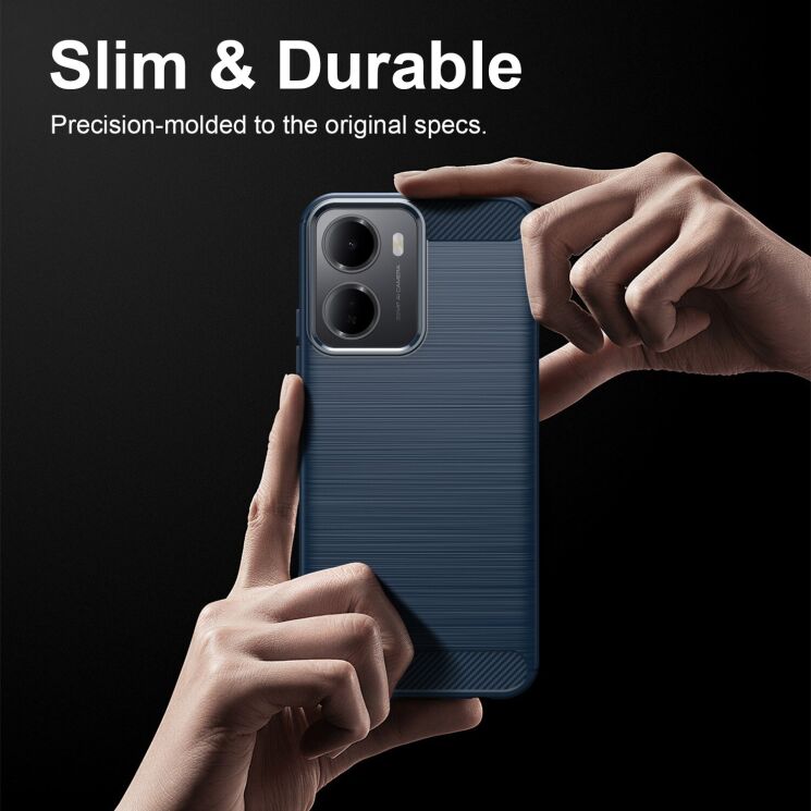 Силіконовий (TPU) чохол UniCase Carbon для Xiaomi Redmi A7 Pro - Blue: фото 7 з 9