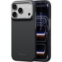 Ультратонкий чохол Pitaka Edge Case для iPhone 18 Pro (KI1801P) - 600D Black / Grey (Twill): фото 1 з 13