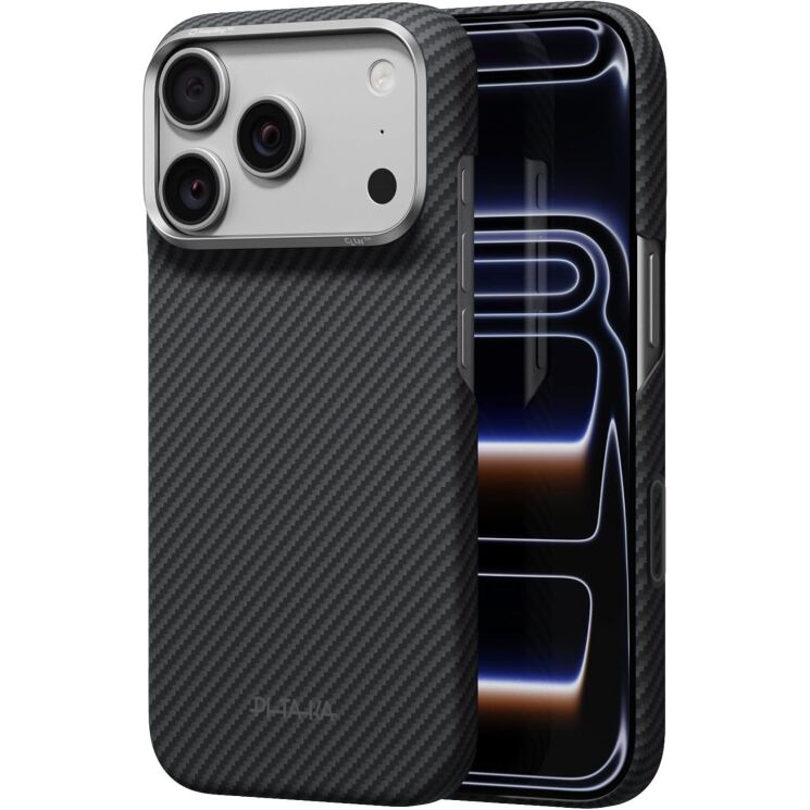 Ультратонкий чохол Pitaka Edge Case для iPhone 18 Pro (KI1801P) - 600D Black / Grey (Twill) (423758B) Ультратонкий чохол Pitaka Edge Case для iPhone 18 Pro (KI1801P) - 600D Black / Grey (Twill): фото 1 з 13