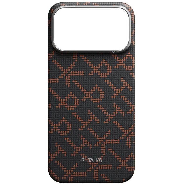 Ультратонкий чехол Pitaka Edge Case Monogram для iPhone 17 Pro Max (KI1704PTKP) - Black / Orange (411117OB) Ультратонкий чехол Pitaka Edge Case Monogram для iPhone 17 Pro Max (KI1704PTKP) - Black / Orange: фото 3 из 11