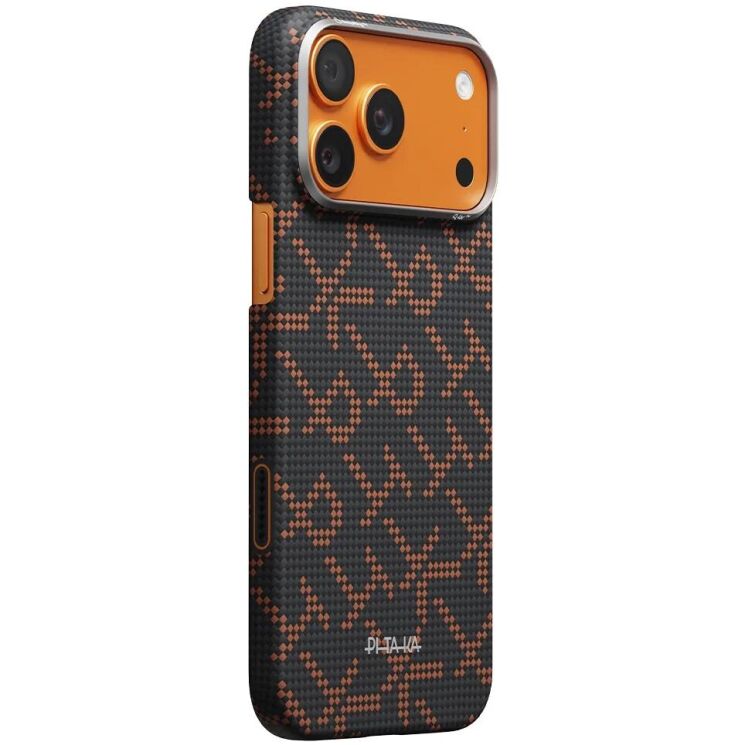 Ультратонкий чехол Pitaka Edge Case Monogram для iPhone 17 Pro Max (KI1704PTKP) - Black / Orange (411117OB) Ультратонкий чехол Pitaka Edge Case Monogram для iPhone 17 Pro Max (KI1704PTKP) - Black / Orange: фото 2 из 11