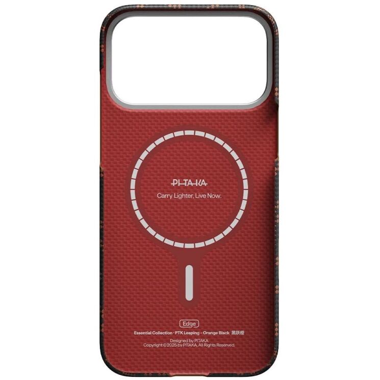 Ультратонкий чехол Pitaka Edge Case Monogram для iPhone 17 Pro Max (KI1704PTKP) - Black / Orange (411117OB) Ультратонкий чехол Pitaka Edge Case Monogram для iPhone 17 Pro Max (KI1704PTKP) - Black / Orange: фото 4 из 11