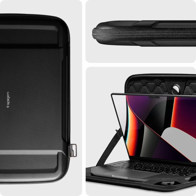 Универсальный чехол Spigen (SGP) Rugged Armor Pouch Pro для планшетов и ноутбуков диагональю до 14 дюймов (AFA04270) - Black: фото 15 из 15