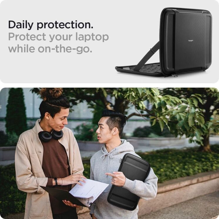 Универсальный чехол Spigen (SGP) Rugged Armor Pouch Pro для планшетов и ноутбуков диагональю до 14 дюймов (AFA04270) - Black: фото 10 из 15