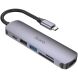 USB HUB Hoco HB28 6 in 1 Multifunctional (Type-C to HDMI+USB3.0+USB2.0+SD+TF+PD) - Metal Gray (896295H). Фото 2 з 9