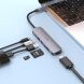 USB HUB Hoco HB28 6 in 1 Multifunctional (Type-C to HDMI+USB3.0+USB2.0+SD+TF+PD) - Metal Gray (896295H). Фото 8 з 9