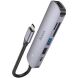 USB HUB Hoco HB28 6 in 1 Multifunctional (Type-C to HDMI+USB3.0+USB2.0+SD+TF+PD) - Metal Gray (896295H). Фото 4 з 9