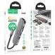 USB HUB Hoco HB28 6 in 1 Multifunctional (Type-C to HDMI+USB3.0+USB2.0+SD+TF+PD) - Metal Gray (896295H). Фото 7 з 9