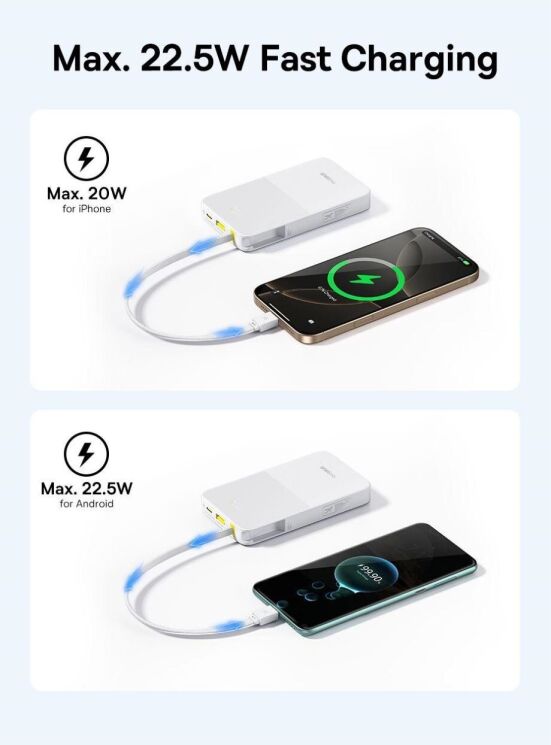 Внешний аккумулятор Baseus EnerFill FC51 Bipow2 Pro 22.5W (10000mAh) + кабель Type-C (E0027600) - Black: фото 8 из 11