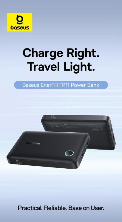 Внешний аккумулятор Baseus EnerFill FP11 15W (10000mAh) P1008210C123-00 - Black: фото 10 из 20