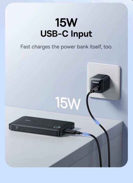 Внешний аккумулятор Baseus EnerFill FP11 15W (10000mAh) P1008210C123-00 - Black: фото 12 из 20