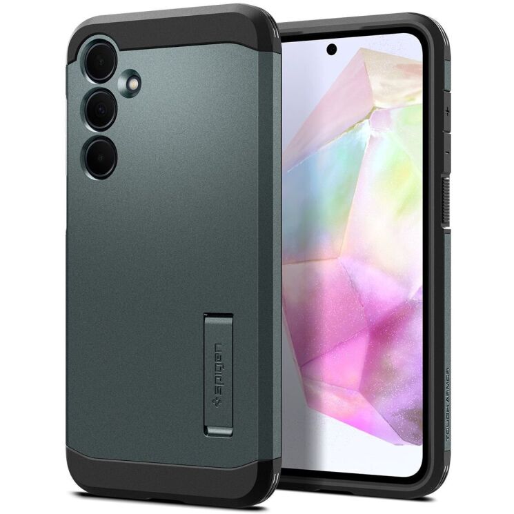 Защитный чехол Spigen (SGP) Tough Armor для Samsung Galaxy A35 (A356) - Abyss Green: фото 1 из 16