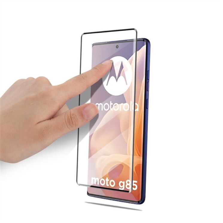 Защитное стекло AMORUS 3D Curved Full Glue для Motorola Moto G85 - Black: фото 4 из 5