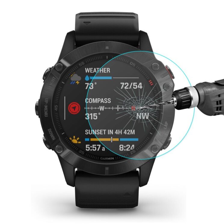 Защитное стекло HAT PRINCE 0.2mm для Garmin Fenix 6 / 6 Pro / 6 Sapphire 47 mm: фото 2 из 6